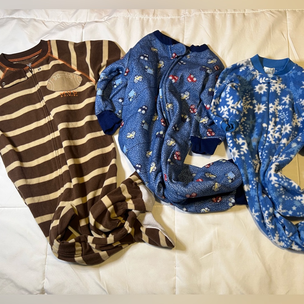 Carters, Osh Kosh & Children’s Place warm onesie pajamas boys